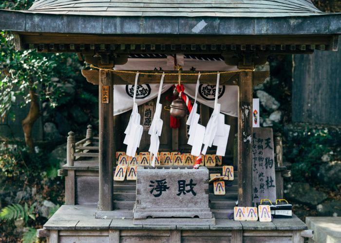 A Japanese shrine, giving people a place to make offerings to the gods.